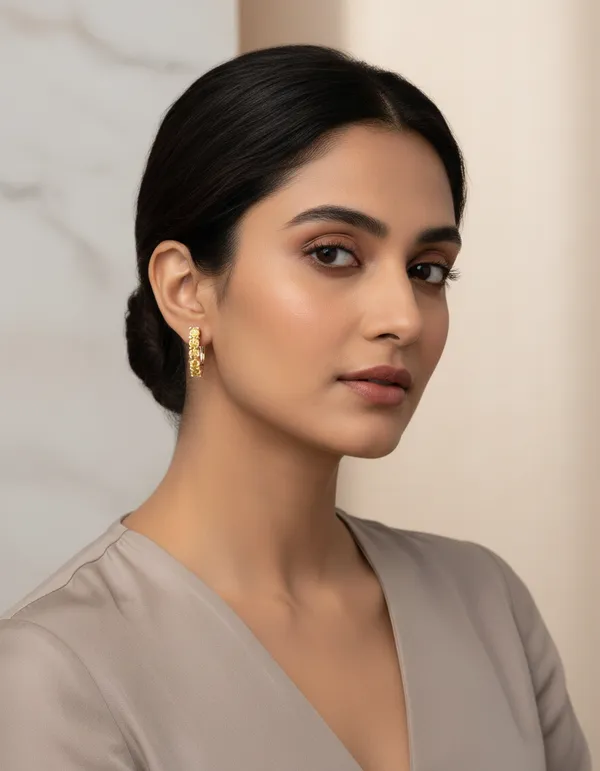 925_Silver_Goldcz_Hoop_Earrings_With_Rose_Gold_Plating
