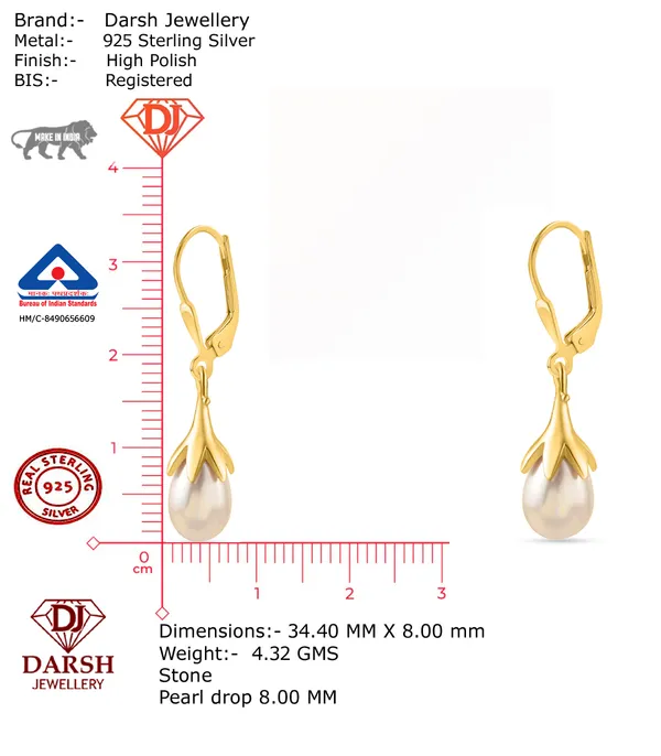 925_Sterling_Silver_Natural_Pearl_Drop_Earrings__Designer_Dangle_Earrings_With_0.5_Micron_Gold_Plating