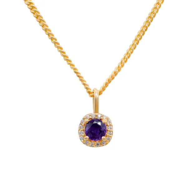 925_Sterling_Silver_Amethyst_Halo_Necklace__Gold_Plated_925_Silver_Pendant_Handmade_Jewelry_Gift_For_Women_Minimalist_Jewelry