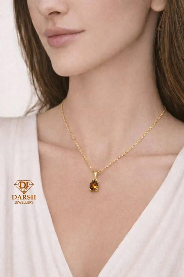 925_Silver_Blue_Cubic_Zirconia_Solitaire_Pedant_For_Women_In_Goldgold_Plated