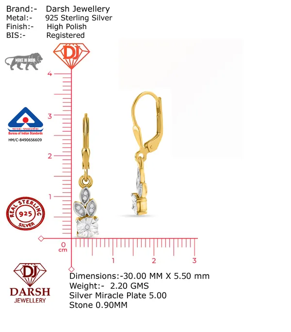 925_Silver_Miracle_Plate_Drop_Earrings__0.5_Micron_Gold_Plated___Elegant_Gifts_For_Women_And_Girls