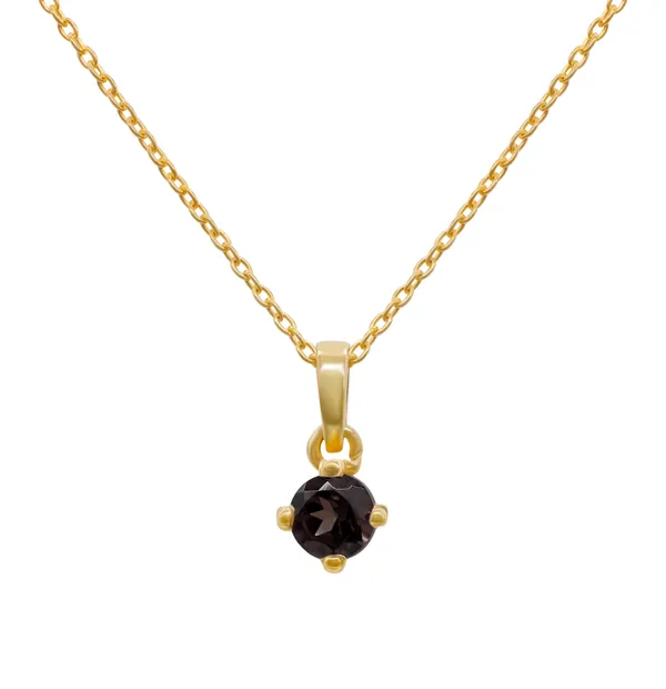 925_Sterling_Silver_Garnet_Solitaire_Necklace_Gold_Plated_925_Silver_Pendant_Jewelry_Gift_For_Women_Minimalist_Jewelry