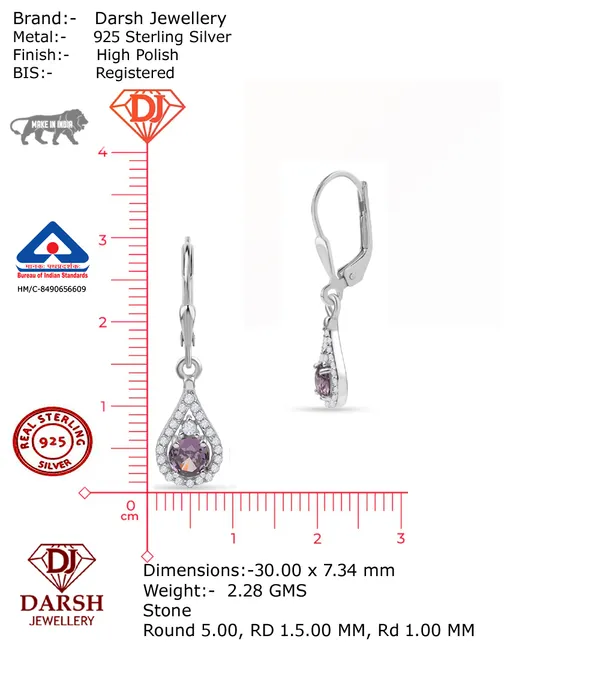 925_Sterling_Silver_Blue_Sapphire_Cz_Drop_Earrings_Elegant_Green_Blue_Cz_Dangle_Earrings_Rhodium_Plated_Designer_Jewelry_Wedding,_Valentines_And_Birthday_Gift