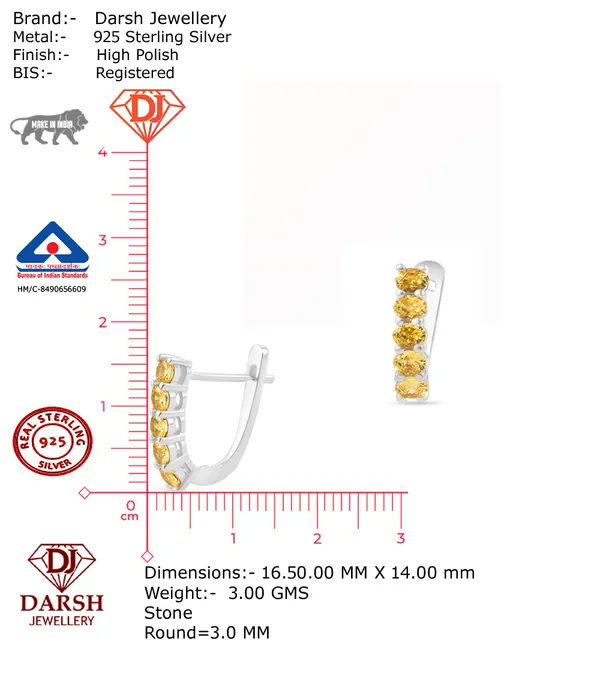 925_Silver_Goldcz_Hoop_Earrings_With_Gold_Plating