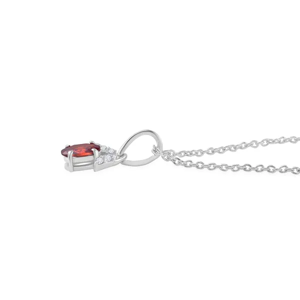 925_Silver_Pendant_With_Red_Cz_Gemstone_And_Sparkling_Accents