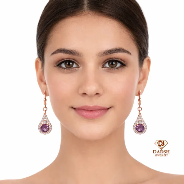 925_Sterling_Silver_Blue_Sapphire_Cz_Drop_Earrings_Elegant_Green_Blue_Cz_Dangle_Earrings_Gold_Plated_Designer_Jewelry_Wedding,_Valentines_And_Birthday_Gift