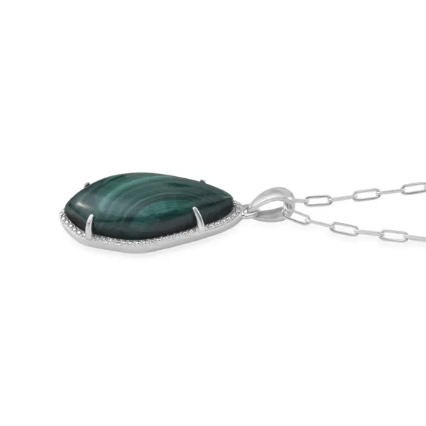925_Sterling_Silver_Malachite_Pendant__Rhodium_Plated_925_Silver_Gems_Pendant_Handmade_Jewelry_Gift_For_Women_Minimalist_Jewelry