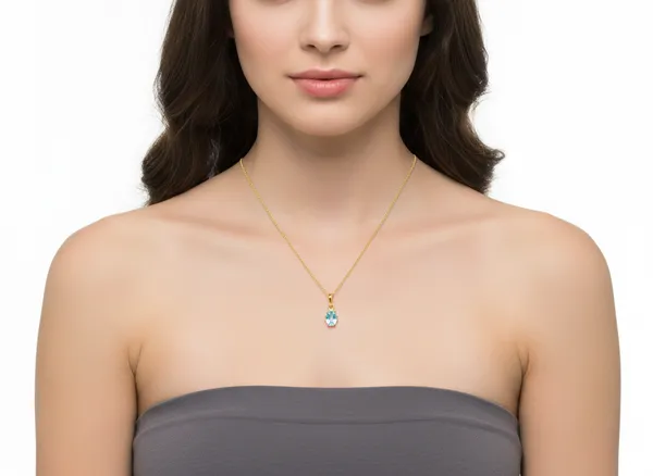 925_Sterling_Silver_Blue_Topaz_Oval_Shape_Necklace_Gold_Plated_925_Silver_Pendant_Jewelry_Gift_For_Women_Minimalist_Jewelry