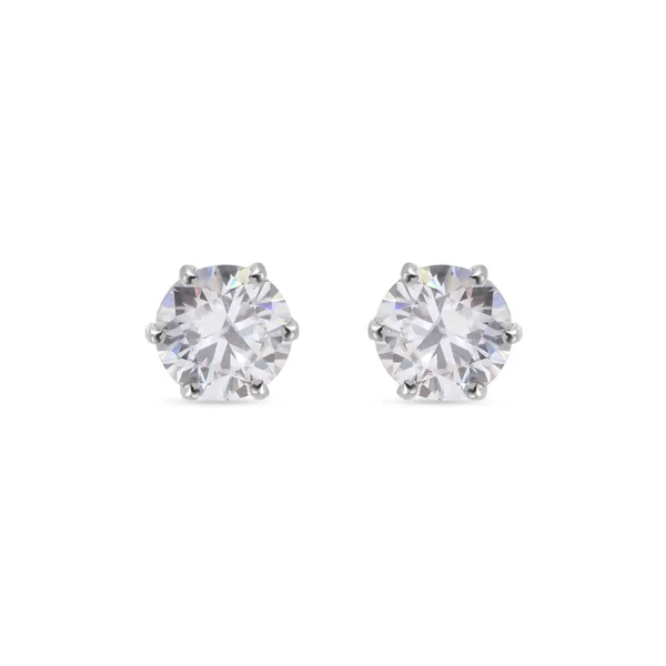 925_Silver_Stud_Earrings_With_White_Zircon_Stones