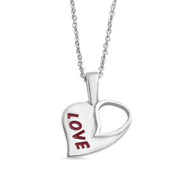 925_Silver_Heart_Pendant_With_Red_Love_Engraving_With_Red_Enamel