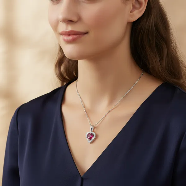 925_Silver_Heart_Pendant_Necklace_With_Ruby_Red_Gemstone_And_Halo_Design