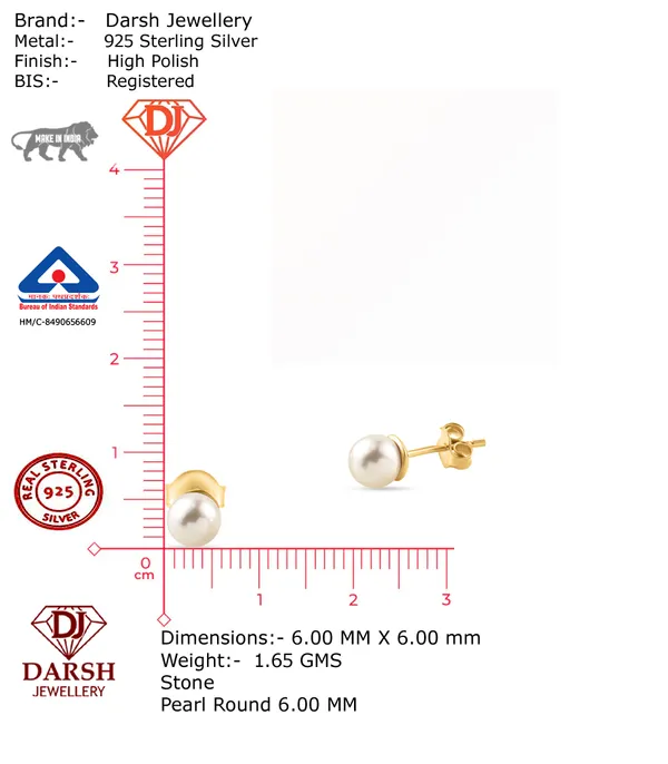 925_Sterling_Silver_Natural_Pearl_Stud_Earrings__Elegant_Gold_Plated_Earrings__Wedding_And_Valentines_Gift
