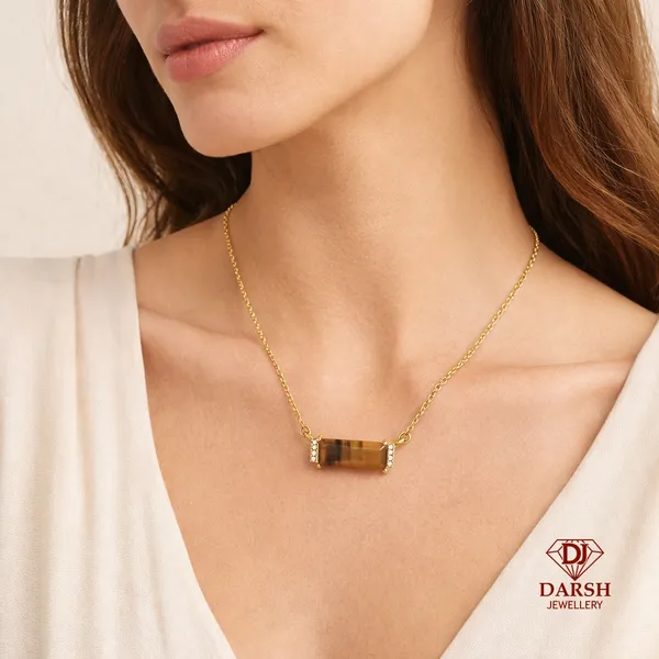 925_Silver_Lapis_Lazuli_Solitaire_Necklace_for_Women,_Yellow_gold_plated_|Solitaire_Necklace