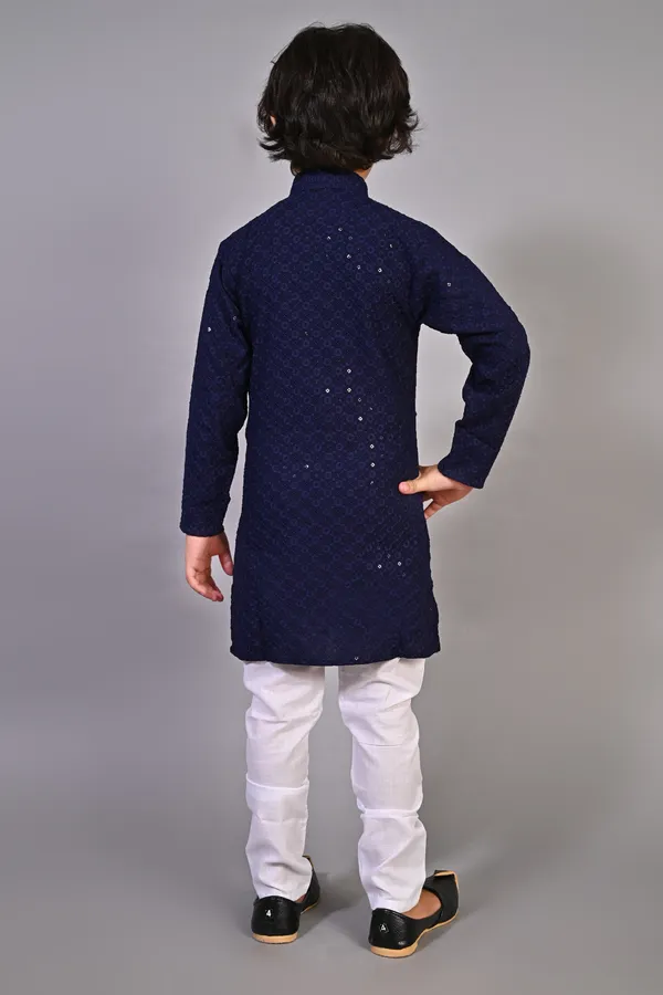 VALUE_CREATION_Boys_Embroidered_Band_Collar_Straight_Kurta_With_Pyjamas