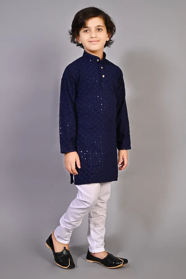 VALUE_CREATION_Boys_Embroidered_Band_Collar_Straight_Kurta_With_Pyjamas