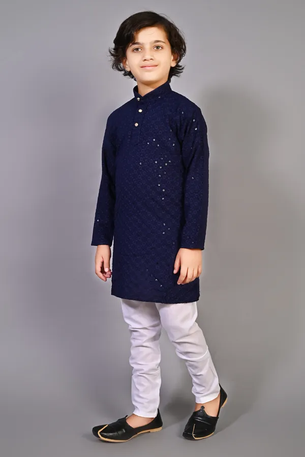 VALUE_CREATION_Boys_Embroidered_Band_Collar_Straight_Kurta_With_Pyjamas
