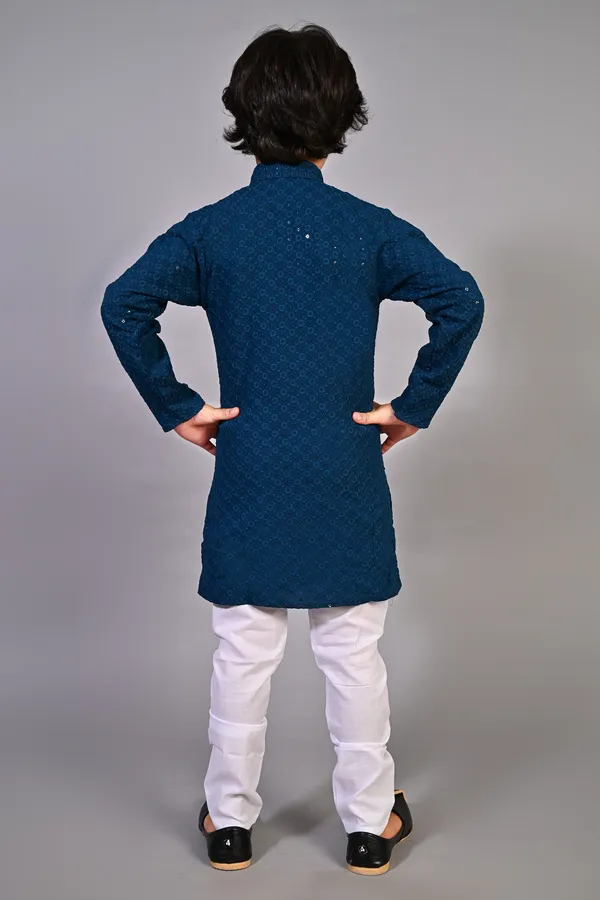 VALUE_CREATION_Boys_Embroidered_Band_Collar_Straight_Kurta_With_Pyjamas