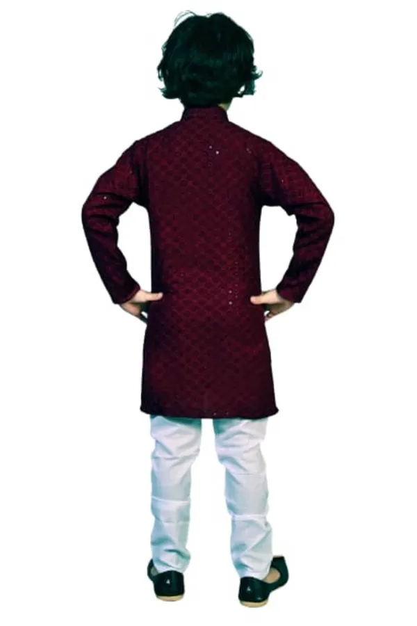 VALUE_CREATION_Boys_Embroidered_Band_Collar_Straight_Kurta_With_Pyjamas