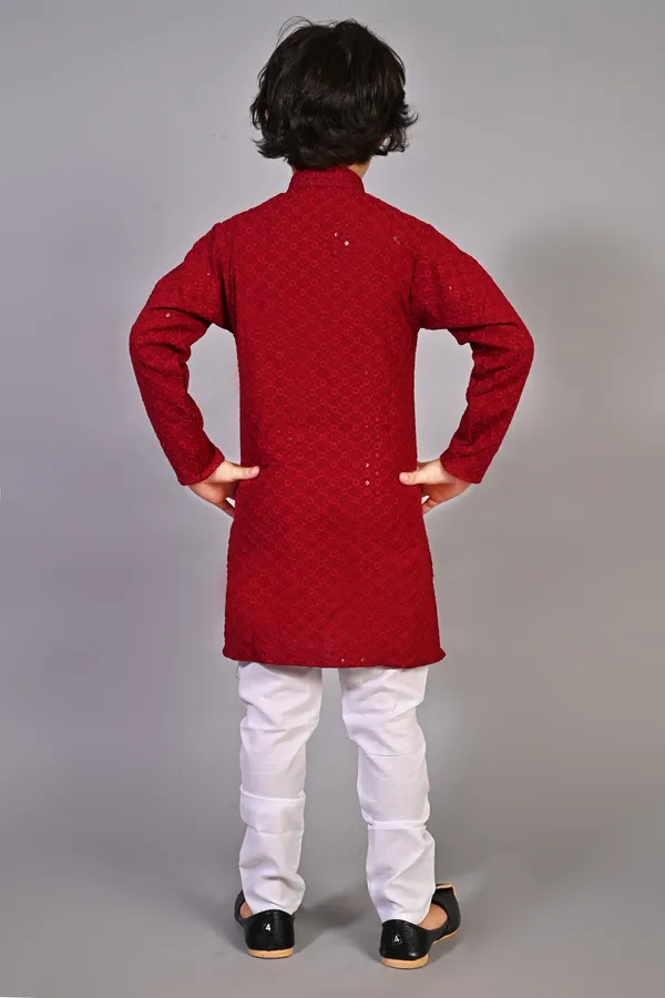 VALUE_CREATION_Boys_Embroidered_Band_Collar_Straight_Kurta_With_Pyjamas