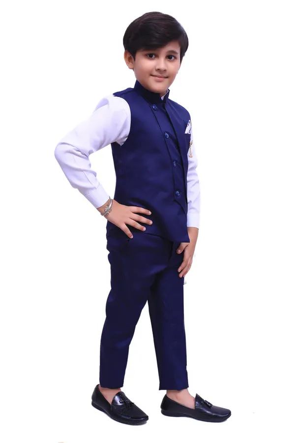VALUE_CREATION_Boys_Mandarin_Collar_Single-Breasted_3-Piece_Suit