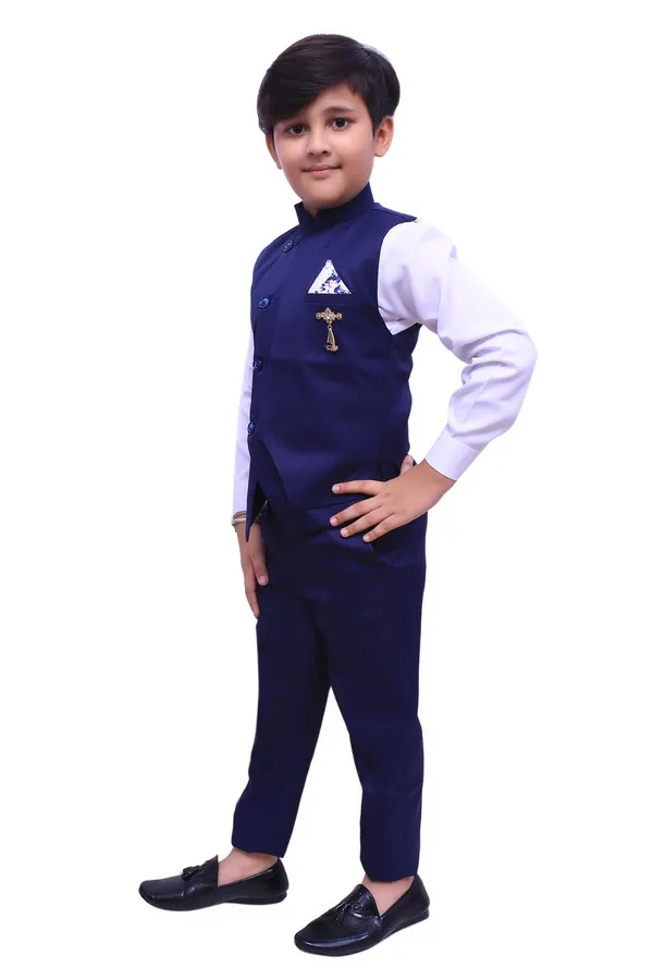 VALUE_CREATION_Boys_Mandarin_Collar_Single-Breasted_3-Piece_Suit