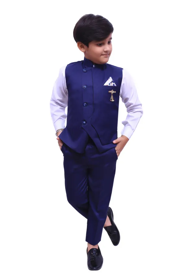 VALUE_CREATION_Boys_Mandarin_Collar_Single-Breasted_3-Piece_Suit