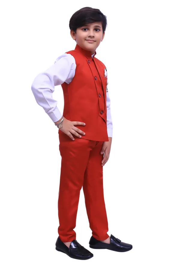 VALUE_CREATION_Boys_Mandarin_Collar_Single-Breasted_3-Piece_Suit