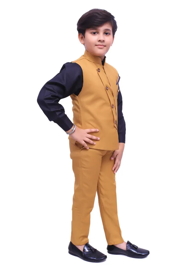 VALUE_CREATION_Boys_Mandarin_Collar_Single-Breasted_3-Piece_Suit