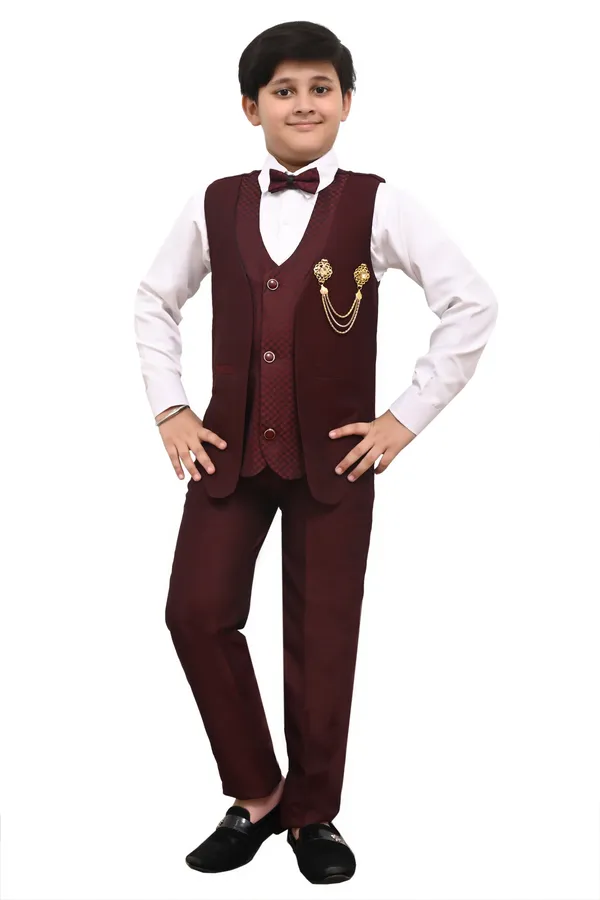 VALUE_CREATION_Boys_Self_Design_V-Neck_Single-Breasted_3-Piece_Suit