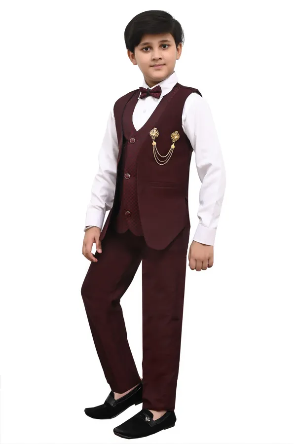 VALUE_CREATION_Boys_Self_Design_V-Neck_Single-Breasted_3-Piece_Suit