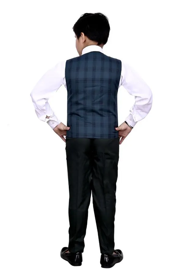 VALUE_CREATION_Boys_Checked_Waistcoat_Shirt_&_Trousers_3-Piece_Suit