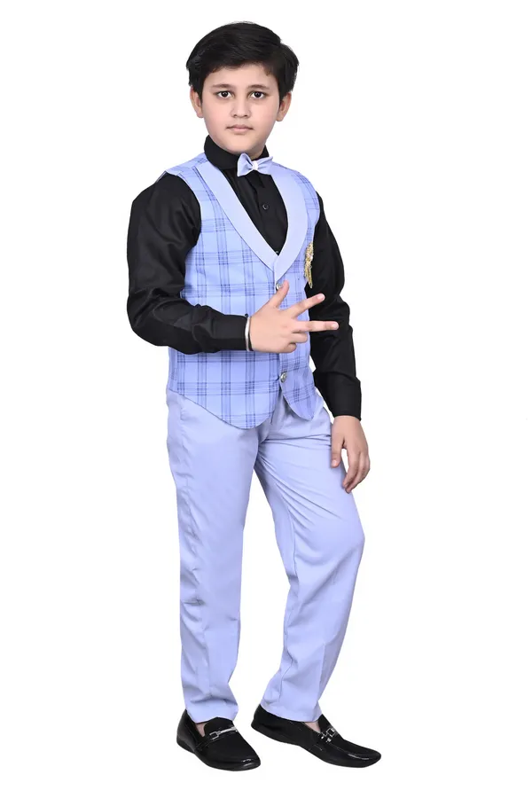 VALUE_CREATION_Boys_Checked_Waistcoat_Shirt_&_Trousers_3-Piece_Suit