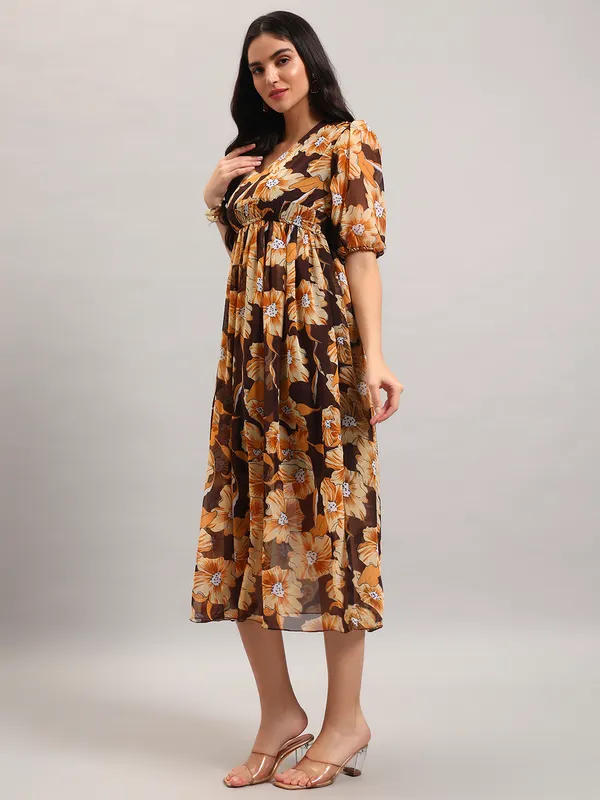 VALUE_CREATION_Floral_Print_Puff_Sleeve_Georgette_A-Line_Midi_Dress