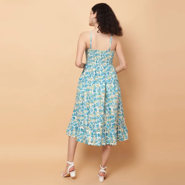 VALUE_CREATION_Floral_Printed_V-Neck_Empire_Dress