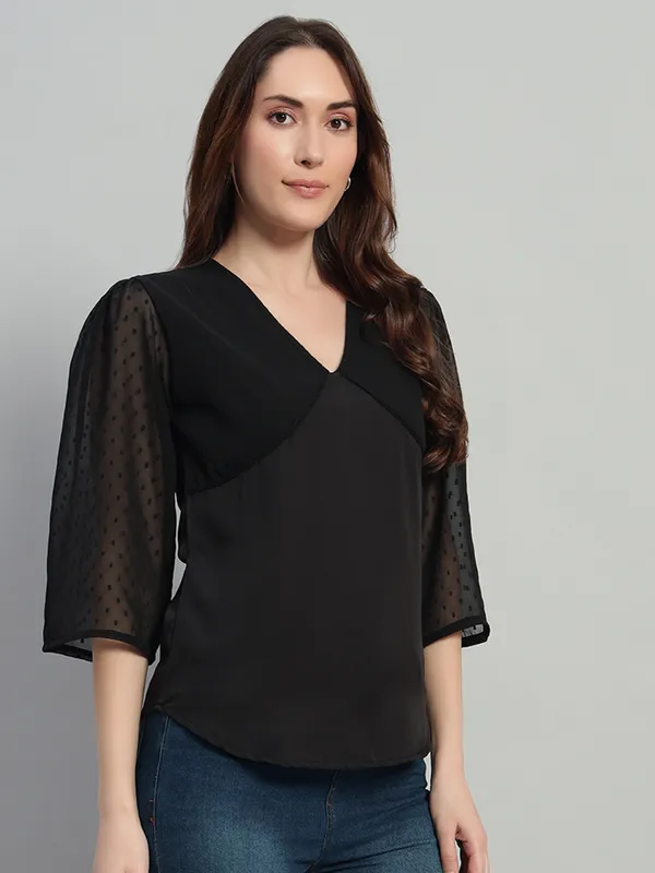 VALUE_CREATION_Georgette_Peplum_V-Neck_Top