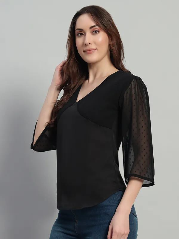 VALUE_CREATION_Georgette_Peplum_V-Neck_Top