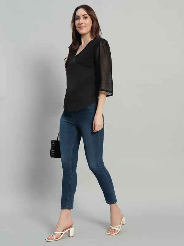 VALUE_CREATION_Georgette_Peplum_V-Neck_Top