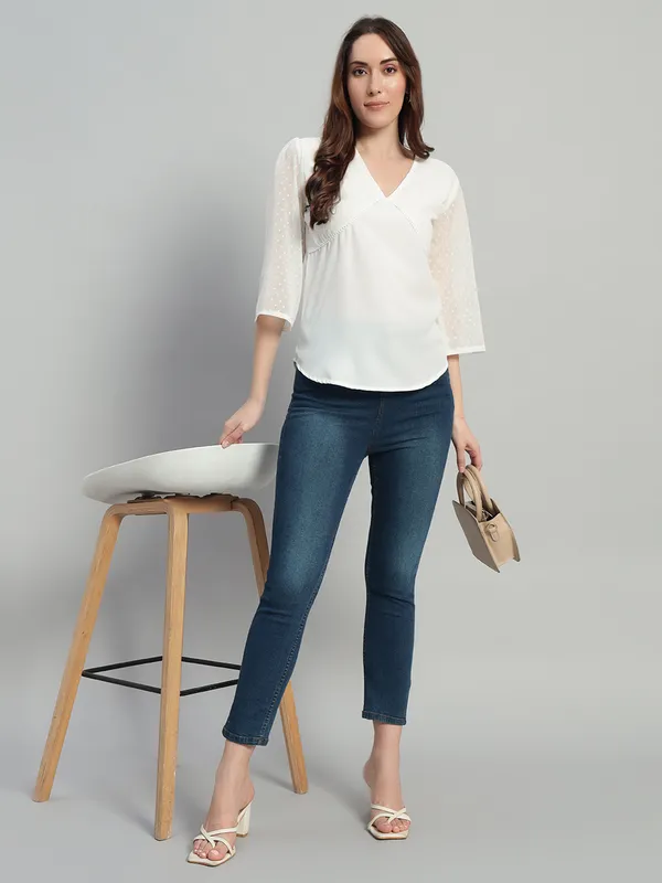 VALUE_CREATION_Georgette_Peplum_V-Neck_Top