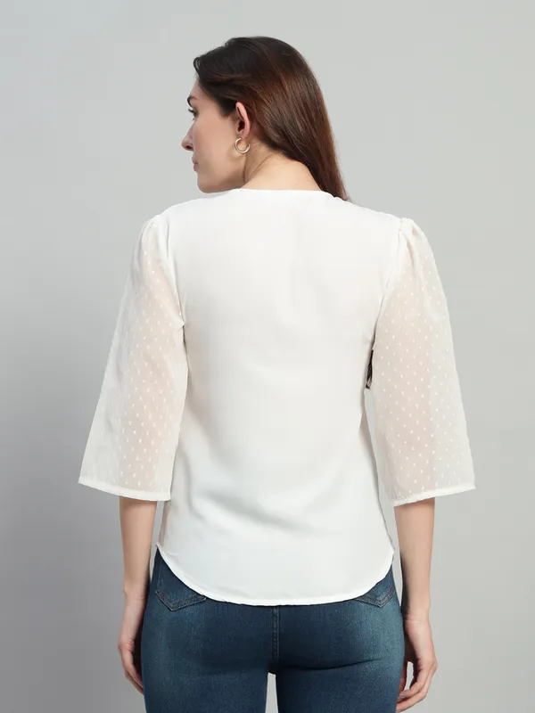 VALUE_CREATION_Georgette_Peplum_V-Neck_Top