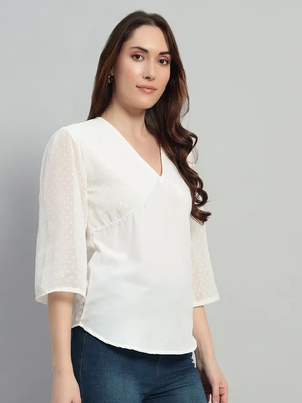 VALUE_CREATION_Georgette_Peplum_V-Neck_Top
