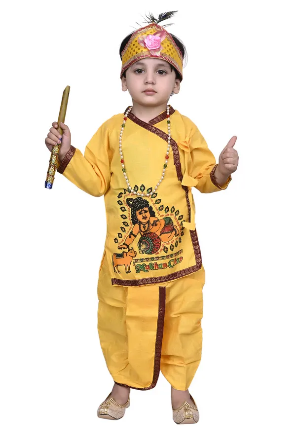 Value_Creation_Krishna_Dress,Makhan_Chor_Kids_Costume_Wear,Kanha_Janmasthmi_Costume_Kids_Costume_Wear