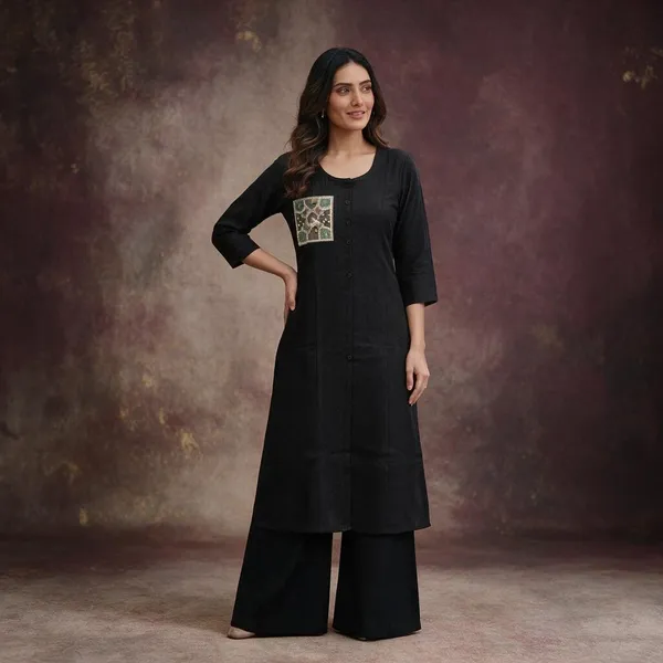 Black_Straight_Fit_Kurta_Set_For_Women