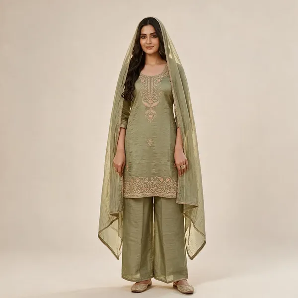 Olive_Embroidered_Straight_Suit_Set_For_Women