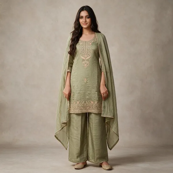 Olive_Embroidered_Straight_Suit_Set_For_Women