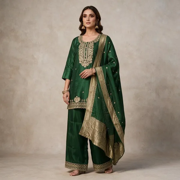 Green_Embroidered_Straight_Kurta_Set_For_Women