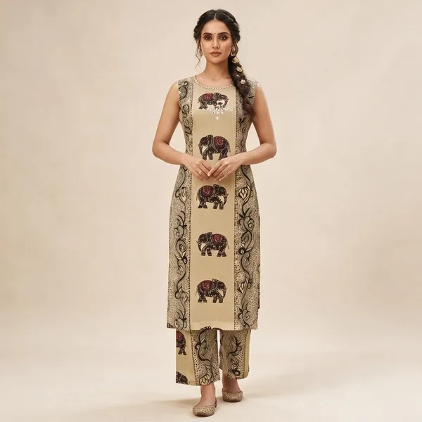 Beige_Printed_Straight_Kurta_Set_For_Women