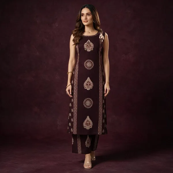 Brown_Printed_Straight_Kurta_Set_For_Women