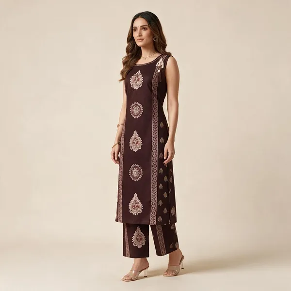 Brown_Printed_Straight_Kurta_Set_For_Women