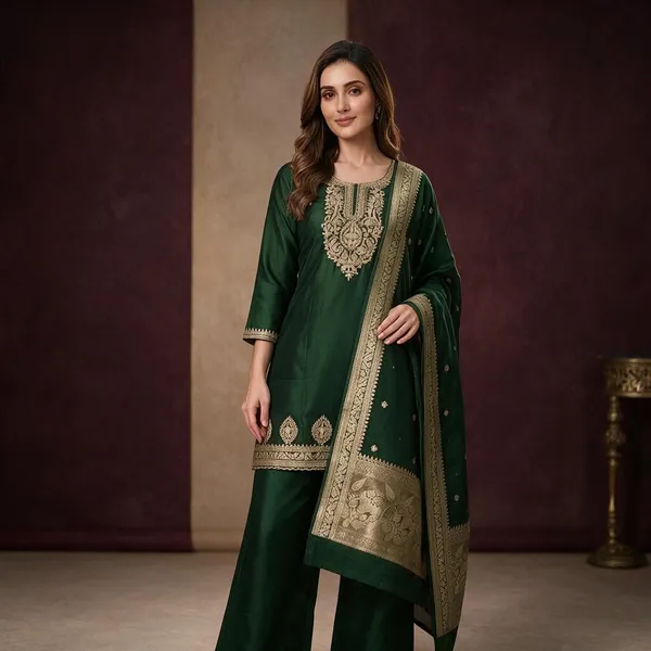 Green_Embroidered_Straight_Kurta_Set_For_Women