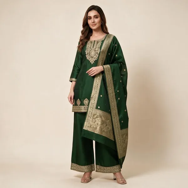 Green_Embroidered_Straight_Kurta_Set_For_Women